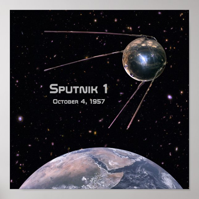 Poster Satélite Sputnik 1 (Frente)