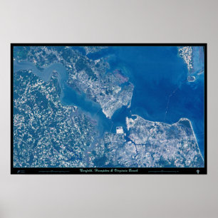 Pôster Satellit Norfolk Hampton & Virginia Beach Virginia
