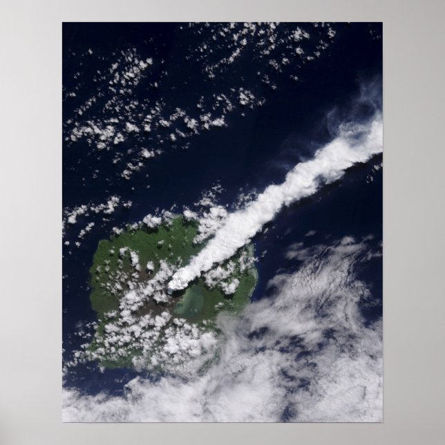 Poster Satellite view of a thick, steam-rich plume (Frente)