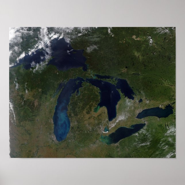 Pôster Satellite view of The Great Lakes (Frente)