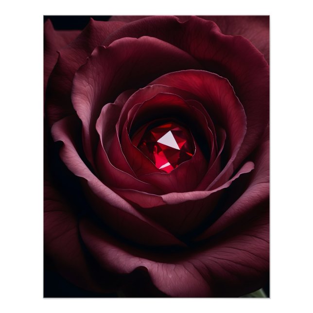 Pôster Satinheart Rouge – Ruby Rose Art (Frente)