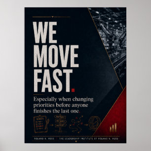Poster Sátira de Liderança Corporativa 'Nós Nos Movemos R