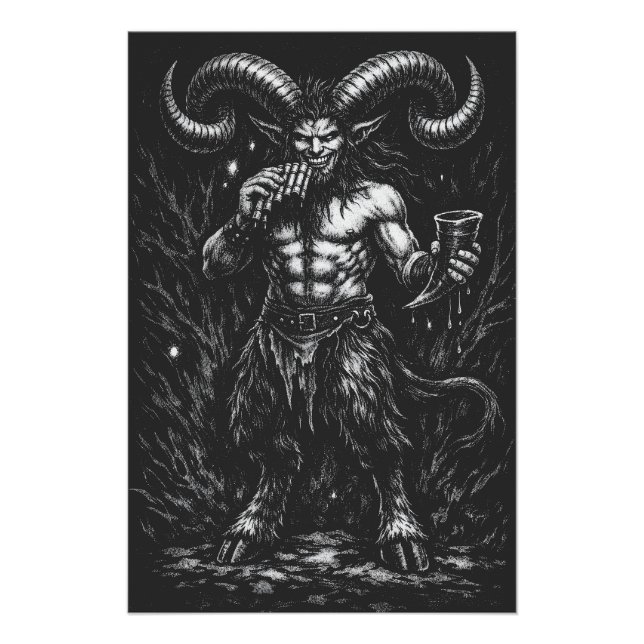 Pôster Sátiro Invernal Hornado — por BurnsInHell (Frente)