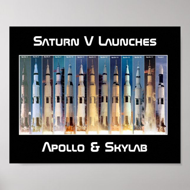 Poster Saturn V Moon Rocket Launts (Lâmpada Saturno V) (Frente)