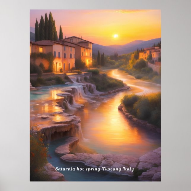 Poster Saturnia Hot Primaveras Toscana Itália Pintura (Frente)