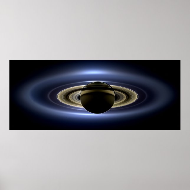 Poster Saturno Eclipsou o Sol do Orbiter Cassini (Frente)