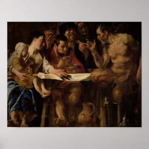 Poster Satyr e camponês, 1620