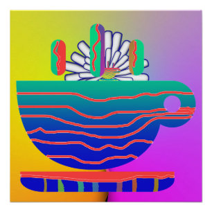 Pôster Saucer da Taça Rainbow