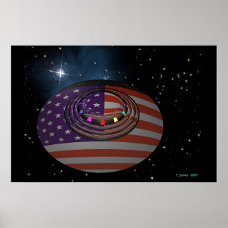 Poster Saucer refletindo a bandeira americana versão 2