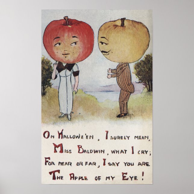 Poster Saudação de Halloween Cabeças Apple (Frente)