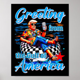 Poster Saudação Do Trump Da América Do Golfo Dos Eua