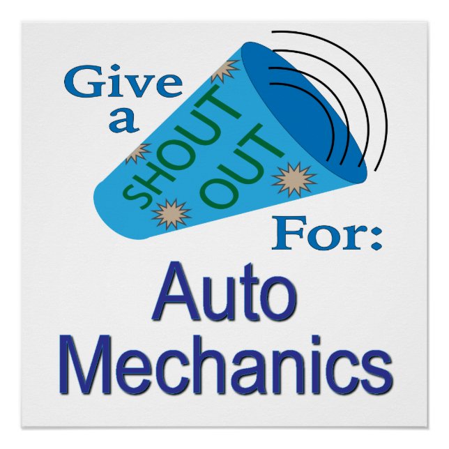 Pôster Saudação para Mecânicos de Automóveis (Frente)