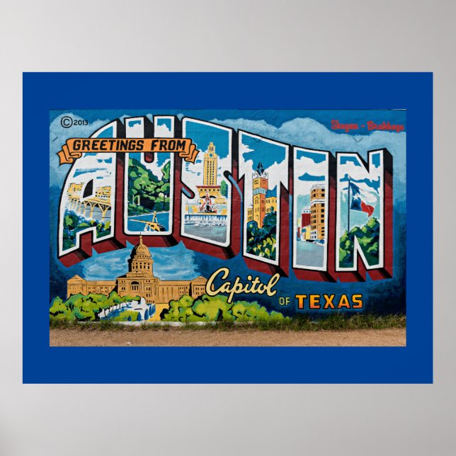 Poster Saudações, Austin, Texas (Frente)
