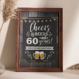 Poster Saudações & Cervejas Placa de Boas-Vindas de 60 an