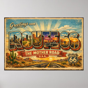 Poster Saudações da Estrada Mãe Letra Grande