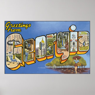 Pôster Saudações Da Geórgia, Vintage