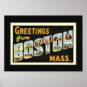 Pôster Saudações de Boston, Massachusetts.