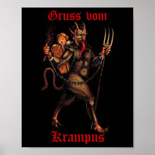 Poster Saudações De Gruss Vom Krampus Natal Festivo