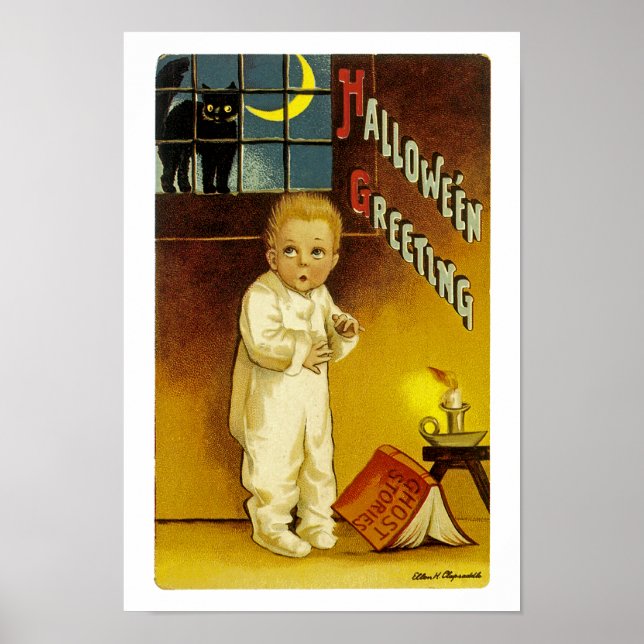 Pôster Saudações de Halloween (Frente)