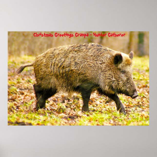 Poster Saudações de Natal Vô Hunter Gatherer (Frente)