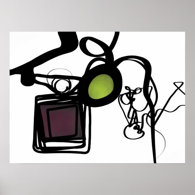 Poster Saudações de Philydion: Abstrato Black and White (Frente)