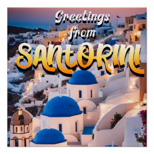 Pôster Saudações de Santorini