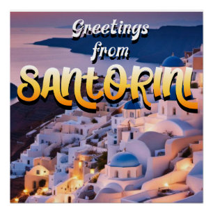 Pôster Saudações de Santorini