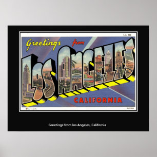 Poster Saudações do Cartaz de Los Angeles Califórnia