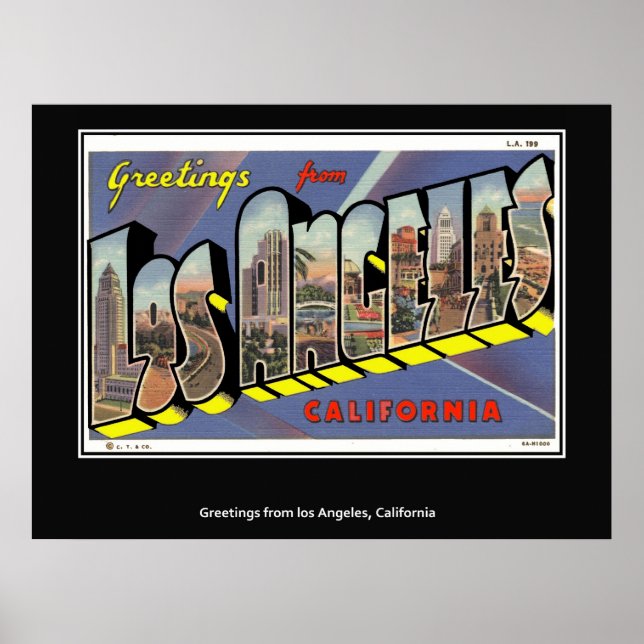 Poster Saudações do Cartaz de Los Angeles Califórnia (Frente)