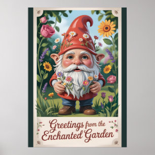 Poster Saudações do Gnomo do "Jardim Encantado"