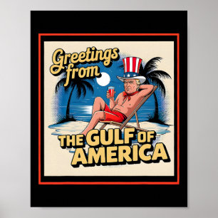 Poster Saudações Do Golfo Da América Americana Trump Patr