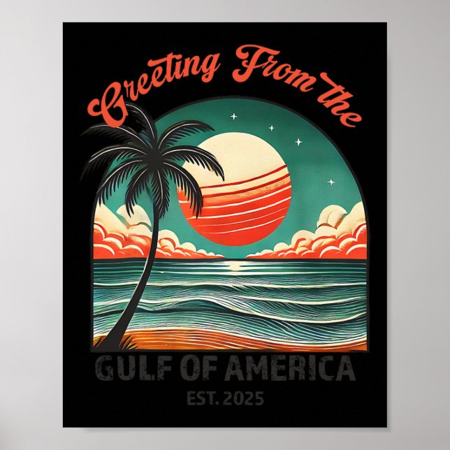 Poster Saudações Do Golfo Da América Dos Eua (Frente)