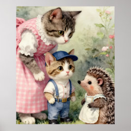 Poster Saudações do Primeiro Dia – Gatito e Ouriço