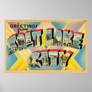 Pôster Saudações Vintage De Salt Lake City Utah