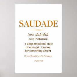 Poster Saudade – Minimalist Portuguese Definition Print |