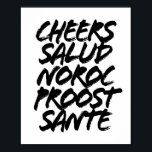 Poster Saúde aos Bonés Salud Noroc Proost Sante Grunge<br><div class="desc">Saúde aos Bonés Salud Noroc Proost Sante Grunge</div>