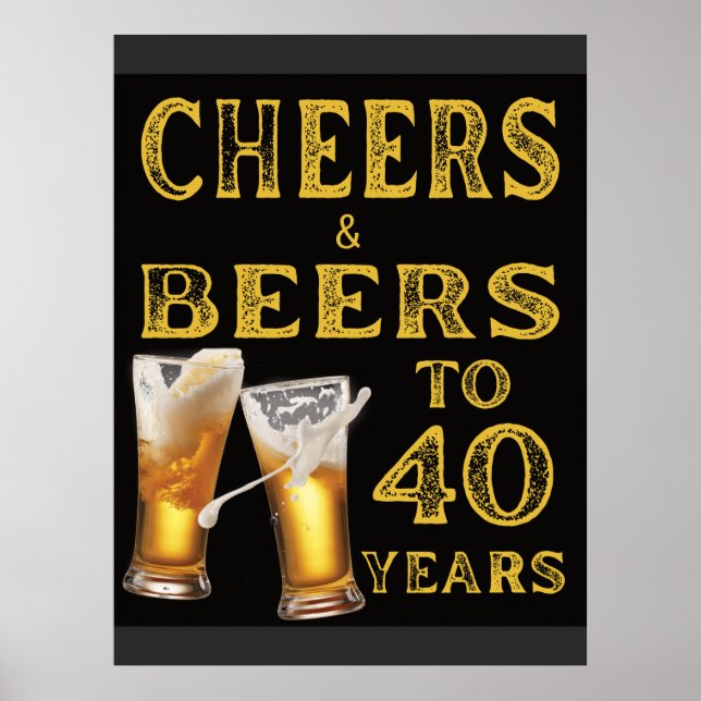 Poster Saúde e Cerveja aos 40 anos de aniversário russo (Frente)