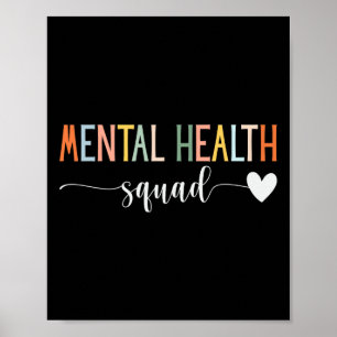 Poster Saúde Esquadrão Cérebro Doença Mental Sensibilizaç