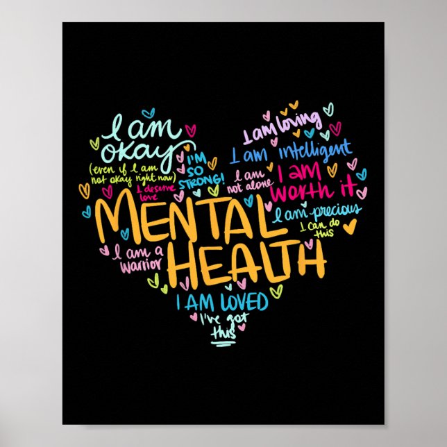 Poster Saúde Mental Consciência Depressão Pullover Coraçã (Frente)