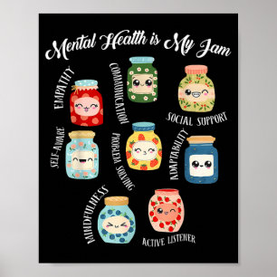 Poster Saúde mental kawaii é a escola de conselheiro jamK