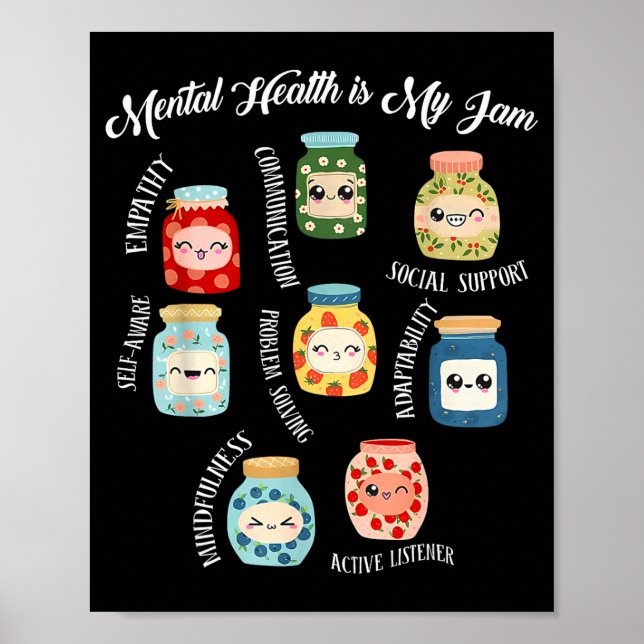 Poster Saúde mental kawaii é a escola de conselheiro jamK (Frente)