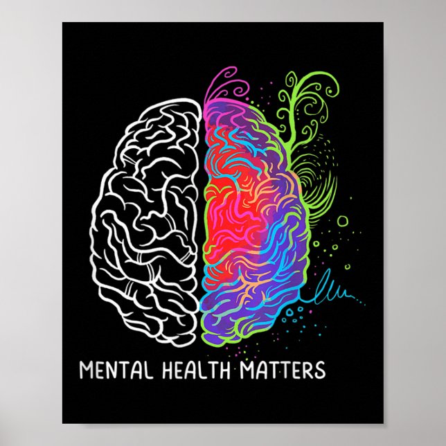 Poster Saúde Mental S Cérebro Doença Mental Sensibilizaçã (Frente)