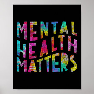 Poster Saúde Mental S Tie Dye Conscientização da Saúde Me