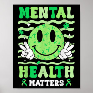 Poster Saúde Mental Sorri de Consciência Homens Mulheres 