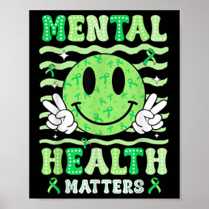 Poster Saúde Mental Sorri de Consciência Homens Mulheres 