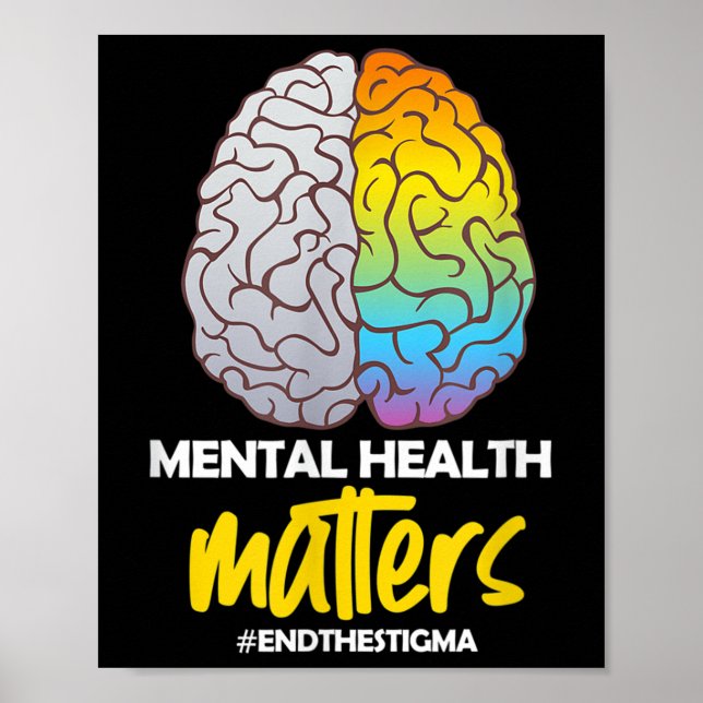 Poster Saúde Mental Termina O Estigma Awarene Mental Heal (Frente)