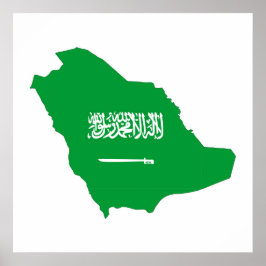 Pôster saudi arabia country flag shape map symbol