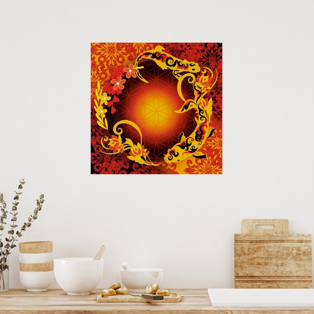 Poster sauterelle Fleur de vie (Cozinha)