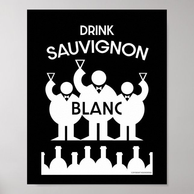 Poster Sauvignon Blanc Wine Drinker (Frente)