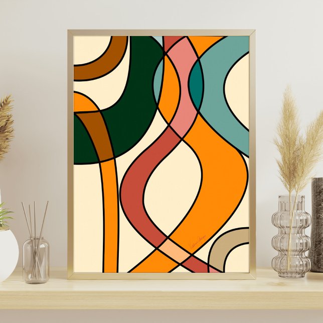 Poster Savana Serena Suave Abstrato Moderno Terroso (Serene Savanna Gentle Abstract Modern Earthy Art Print)